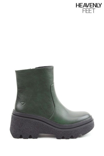 Heavenly Feet Green Ladies Vegan Friendly Mid Boots (171843) | £60