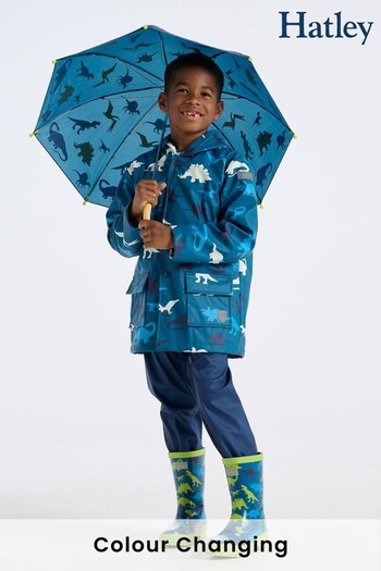 Hatley Blue Real Dinos Colour Changing Raincoat (172402) | £48