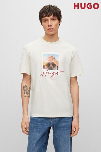 HUGO Cream Cotton Jersey T-Shirt (172490) | £69