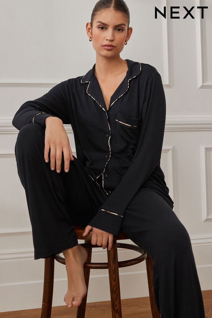 Womens black nightwear hot sale