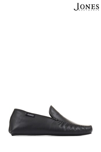 Jones Bootmaker Yarm Leather Moccasin Black Slippers (172632) | £69