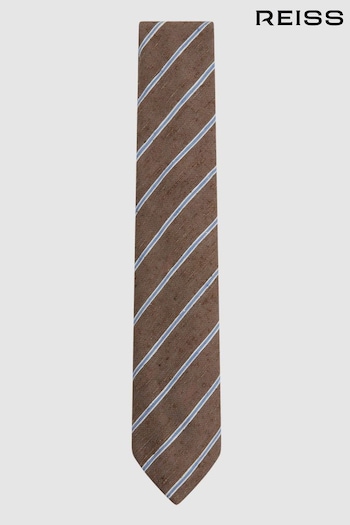 Reiss Chocolate Melange Ravenna Silk Blend Textured Tie (172644) | £68