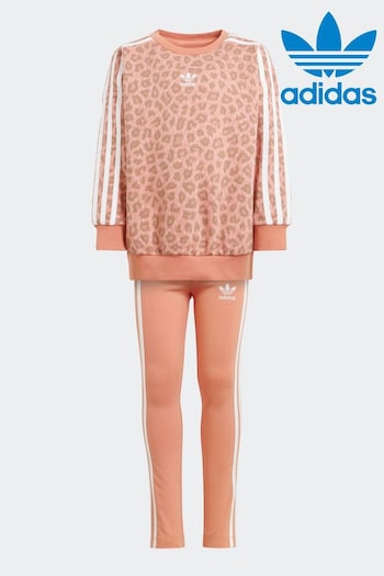 adidas track Originals Kids Pink Sweatshirt & Joggers Set (172756) | £40