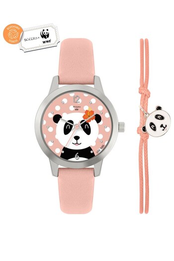 Peers Hardy Pink Tikkers x WWF - Panda Dial Watch & Panda Charm Bracelet (172828) | £20