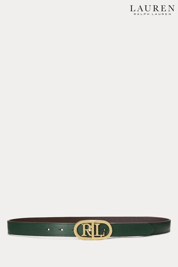 Lauren Ralph Lauren Green Reversible Skinny Leather Belt (172833) | £89