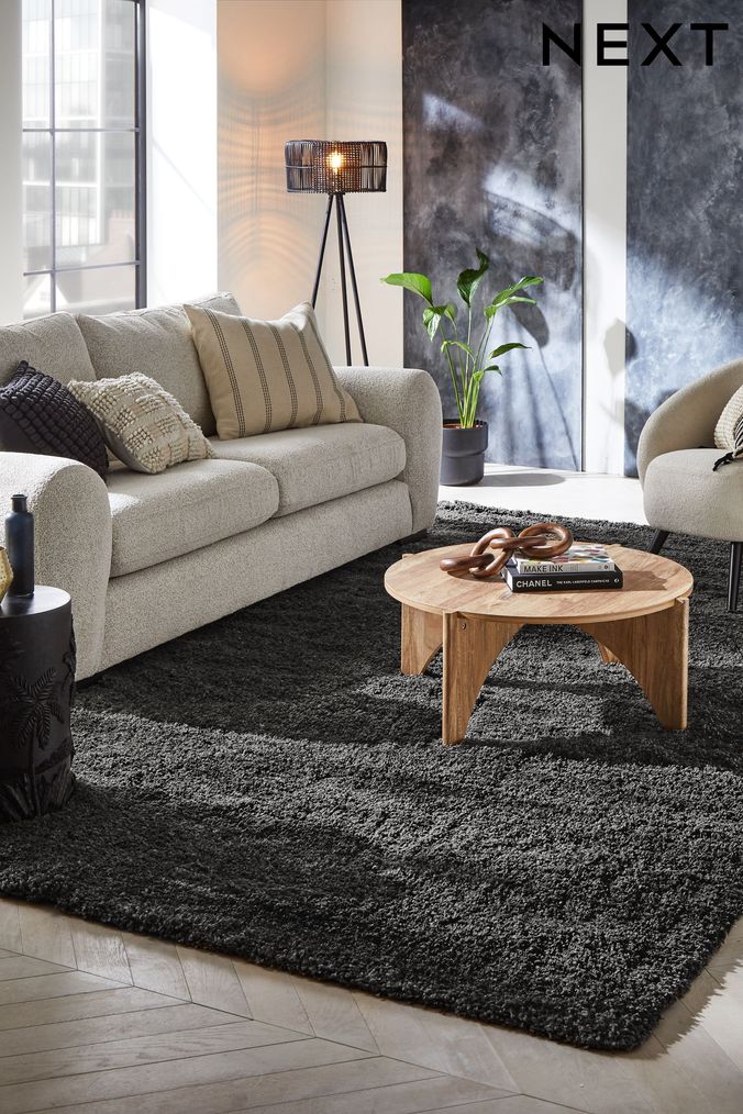 Dark grey store rug