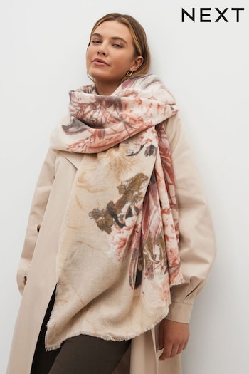 Pink Floral Midweight Scarf (173014) | £18