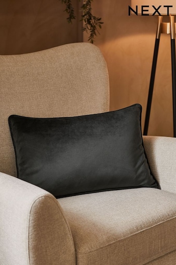 Black 40 x 59cm Matte Velvet Cushion (173070) | £11