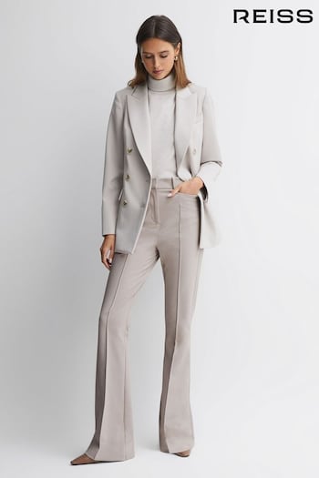 Reiss Neutral Dylan Flared High Rise Trousers (173428) | £68