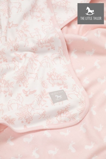 The Little Tailor Pink Baby Soft Jersey Bunny Print Blanket (173627) | £17