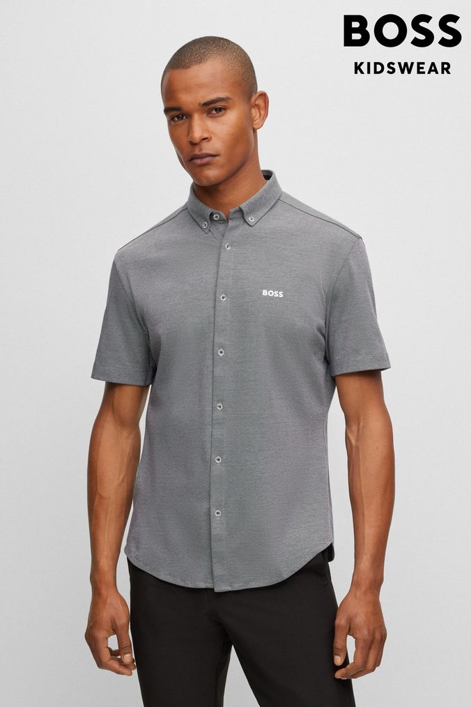 Grey short sleeve shirt top