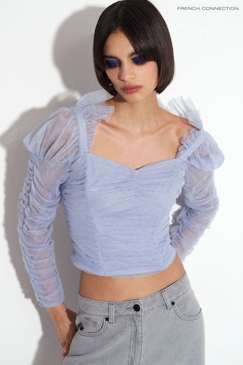 French Connection Purple Edrea Tulle Top (173732) | £55