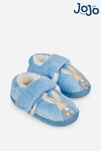 JoJo Maman Bébé Blue Girls' Peter Rabbit Easy On Slippers (173850) | £17.50