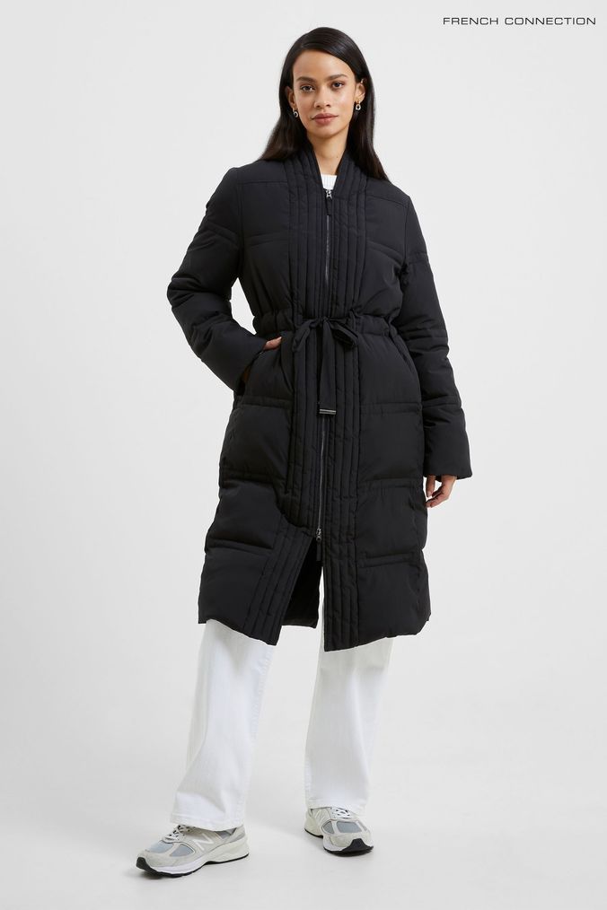 French connection women's top hooded down puffer jacket