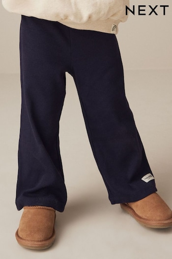 Navy Ribbed Wide Leg Trousers (3mths-7yrs) (174141) | £5 - £7