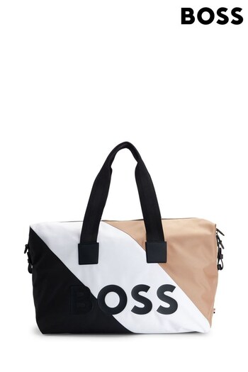 BOSS Black Recycled Material Holdall with Logo and Signature Stripe (174204) | £229