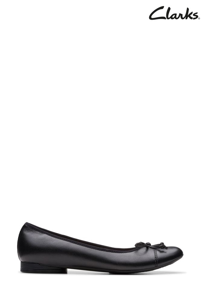 Clarks black flat shoes cheap