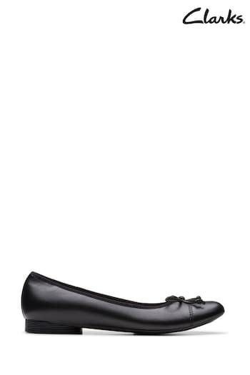 Clarks Black Leather Loreleigh Rae Shoes (174210) | £50