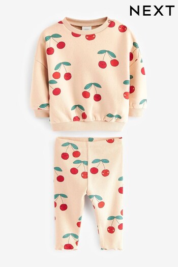 Red/flared Cherry 2 Piece Baby Sweat & Leggings Set (174320) | £12 - £14