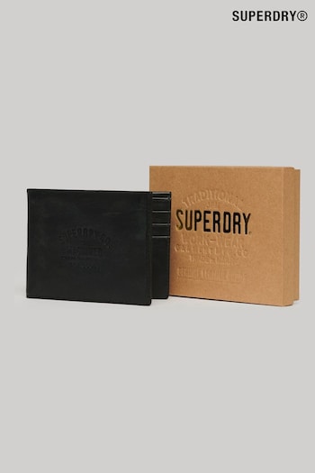 Superdry Black Leather Wallet In Box (174791) | £35