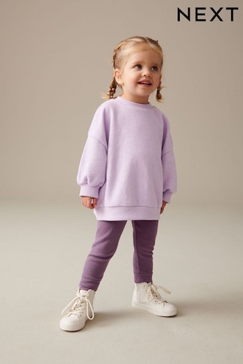 Purple Relaxed Fit Sweater And rise Leggings Set (3mths-7yrs) (174815) | £12 - £16