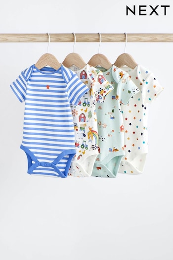 Multi Bright Baby Short Sleeve Bodysuits 4 Pack (175136) | £14 - £16
