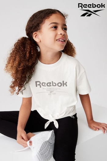 Reebok Kinetica Tie-Front Boxy Printed T-Shirt (175198) | £8