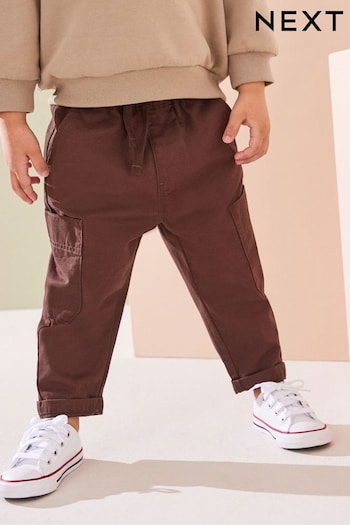 Brown 100% Cotton Side Pocket Pull-On Trousers (3mths-7yrs) (175440) | £8.50 - £10.50