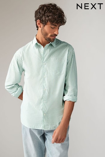 Green 100% Cotton Stripe Long Sleeve Shirt (175653) | £32