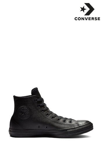 Converse Black Leather High Top Trainers (175928) | £70