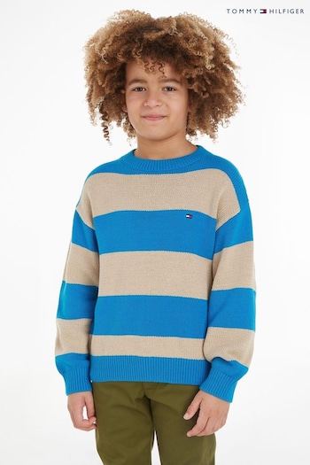 Tommy Hilfiger Kids Cream Block Stripe Sweater (175995) | £55 - £65