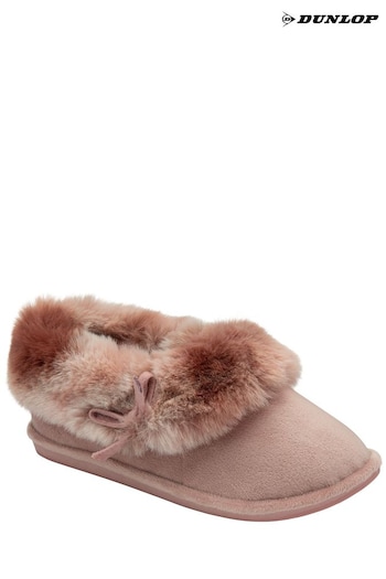 Dunlop Pink Ladies Faux Fur Full Slippers (176256) | £20