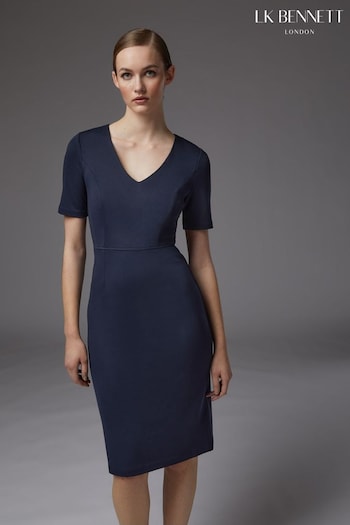 LK Bennett Natasha Lenzing™ Ecovero™ Viscose Black Dress (176381) | £159