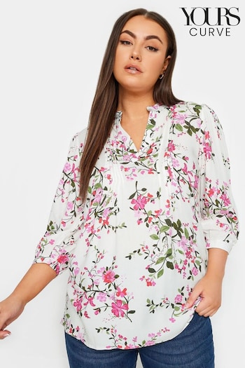 Yours Curve White Pintuck Half Placket Blouse (176494) | £25
