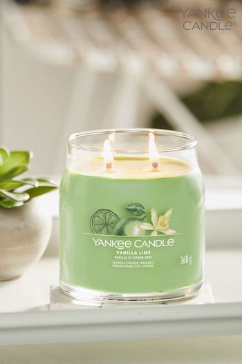 Yankee Candle Green Signature Medium Jar Scented Candle Vanilla Lime (176558) | £25