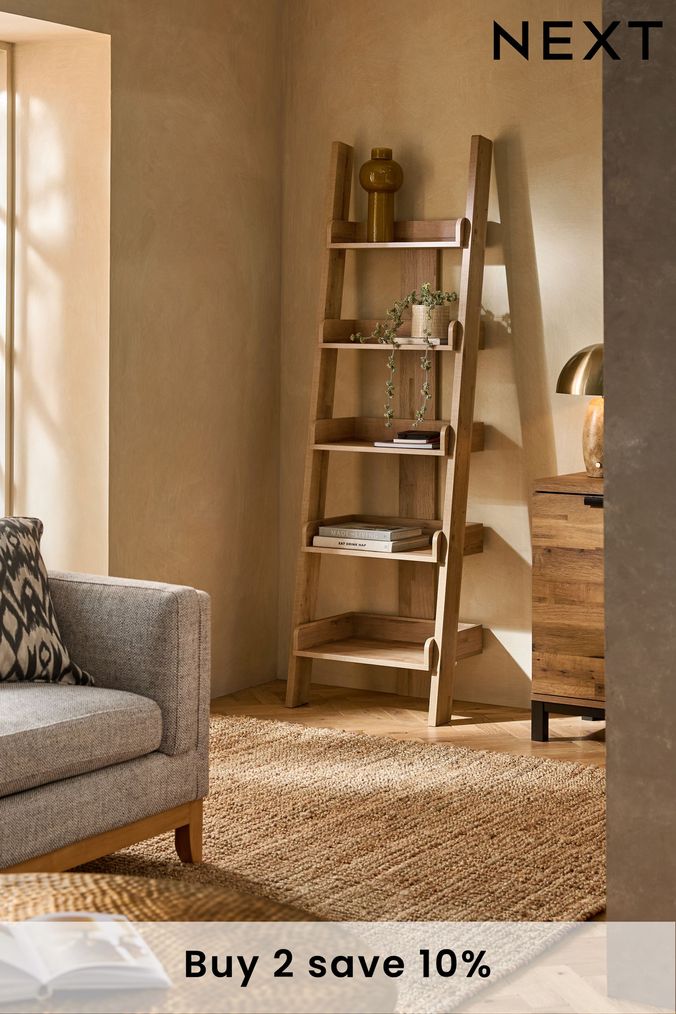 Wooden top slanted bookshelf