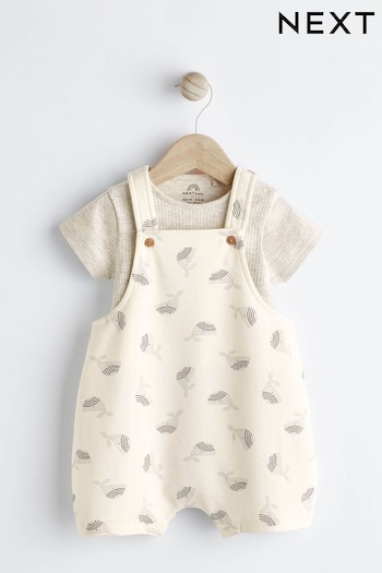 Grey/White Whale Baby Jersey Dungarees And Bodysuit Set (0mths-3yrs) (177078) | £15 - £17