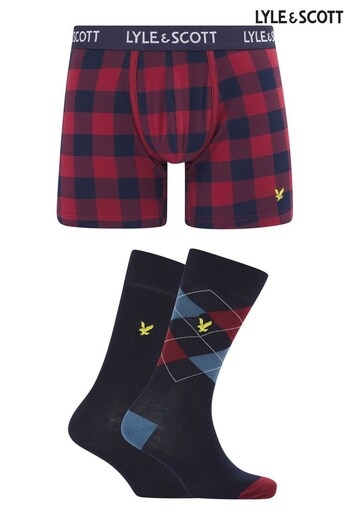 Lyle & Scott Otis Blue Underwear and Socks Gift Set (177130) | £21