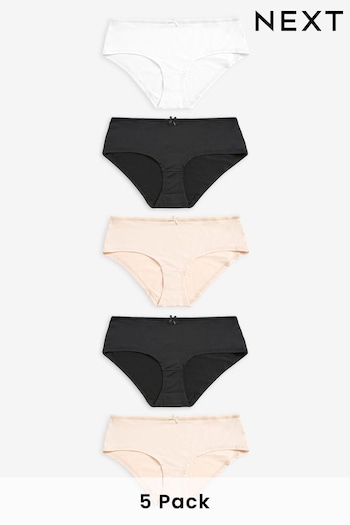 Black/White/Nude Short Microfibre Knickers 5 Pack (177210) | £14