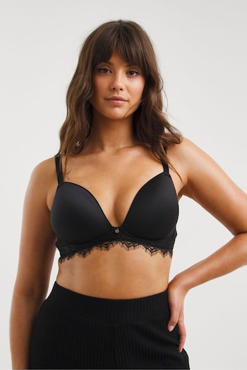 Figleaves Smoothing Non Wired Padded Bra With Lace Detail (177455) | £26