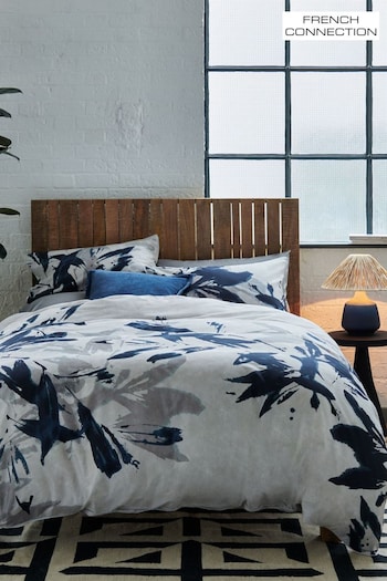 French Connection Navy Azzurra Cotton Sateen Duvet Cover and Pillowcase Set (177525) | £55 - £90