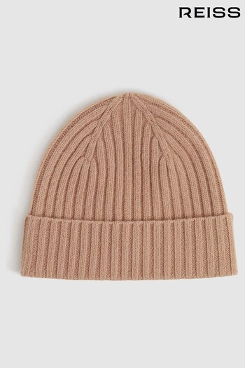Reiss Pink Laura Cashmere-Wool Beanie Hat (177538) | £68