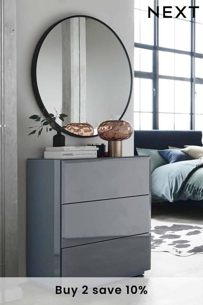 Grey gloss sale bedside table