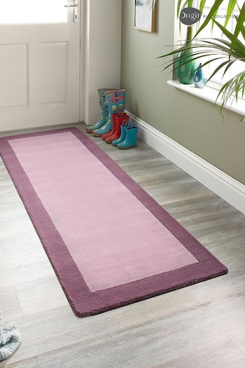 Origin Rug Collection. Mauve Borders Taupe Runner (177716) | £80