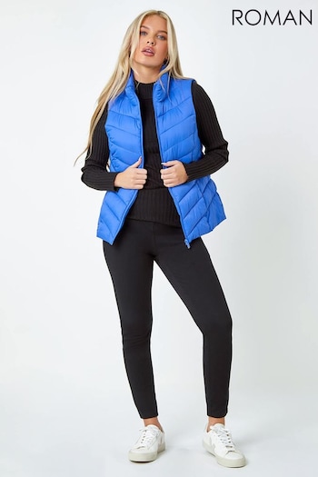 Roman Dark Blue Quilted Padded Gilet (177754) | £49