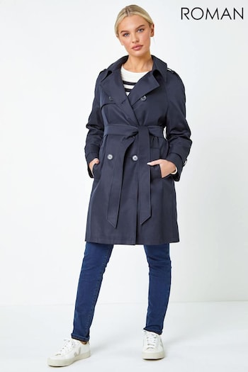 Roman Blue Double Breasted Trench Coat (177762) | £69