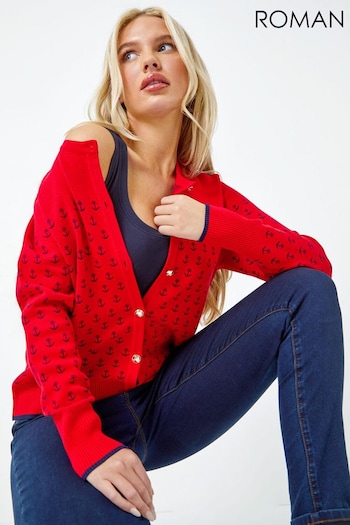 Roman Red Anchor Embroidered Cardigan (177859) | £35