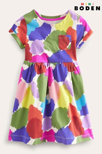 Boden Multi Short-sleeved Fun Jersey Butterfly Dress (177951) | £21 - £25
