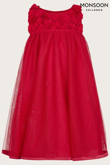Monsoon Baby Fiona Red 3D Swing Dress (178172) | £30 - £32