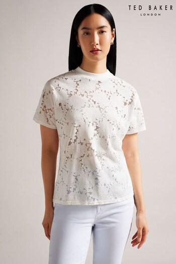 Ted Baker Maralo White Relaxed T-Shirt With Grown On Sleeve (178379) | £65